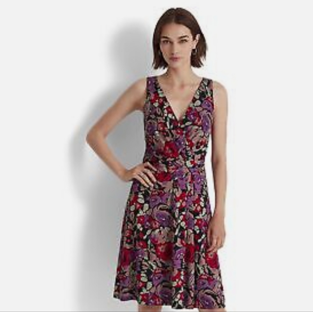 Lauren Ralph Lauren Floral Jersey Sleeveless Dress